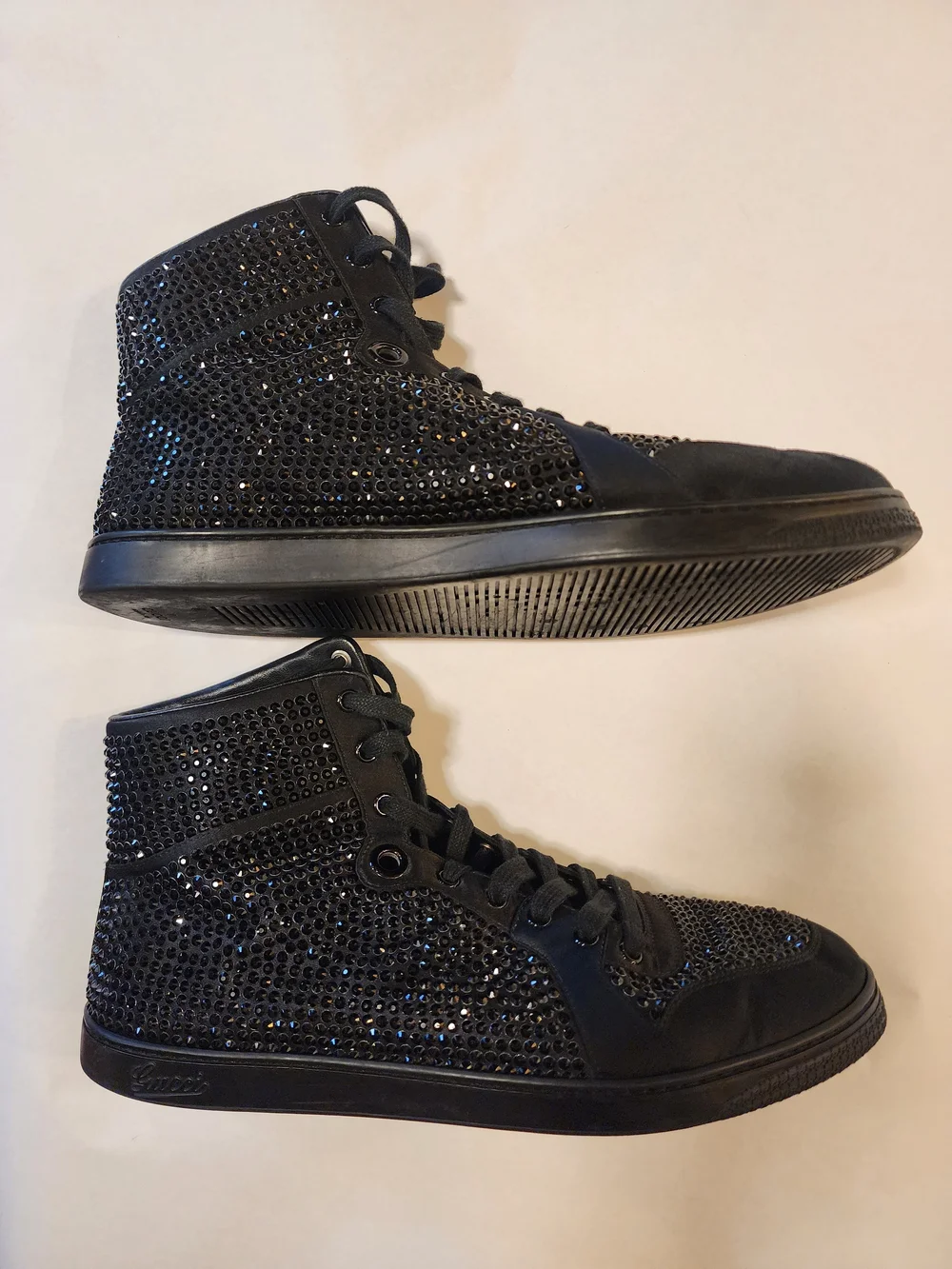 Gucci Coda Black Crystal-Embellished High-Top Sneakers